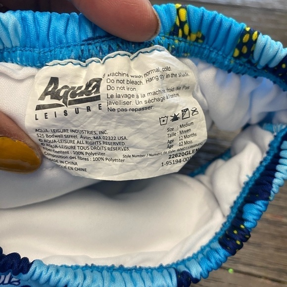 iPlay Aqua Submarine Whale Reusable Swim Suit Diaper 12 Months White - Picture 2 of 4